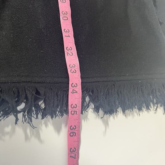 Austin Clothing Co Women Black Wool Blend Midi Wrap Skirt Fringe Size M OldMoney - Picture 10 of 10